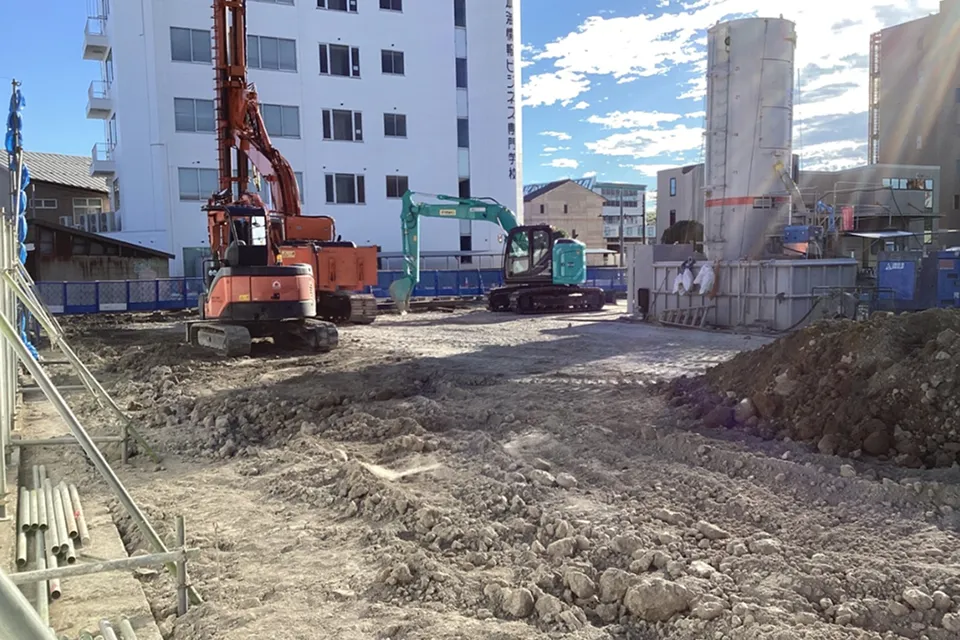 近隣との調整によって実現した施工環境の確保