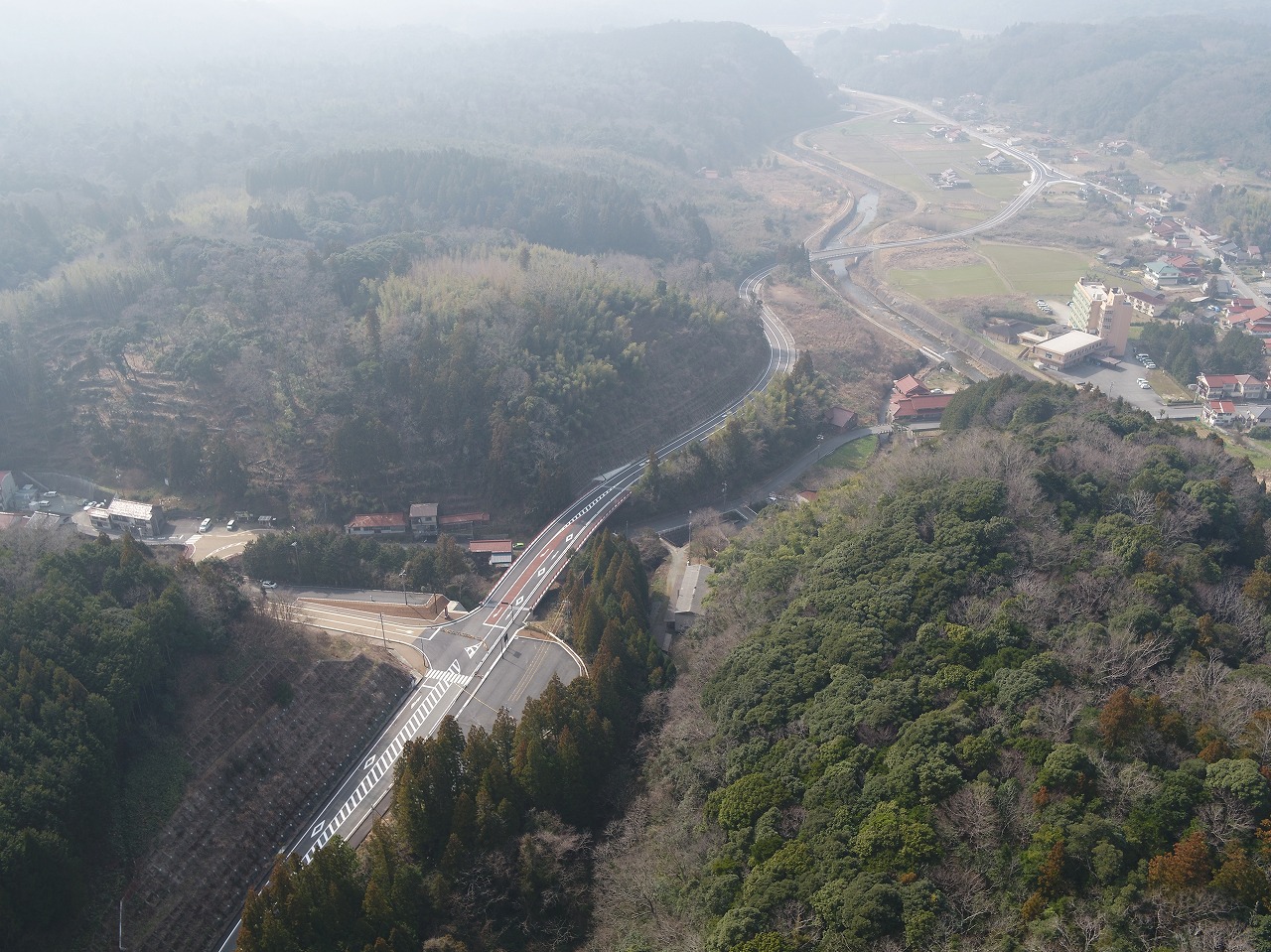 田所国府線（有福温泉工区）防安（改築）舗装